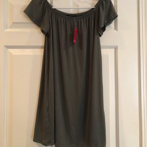 NWT Forever 21 Olive Off-Shoulder Dress